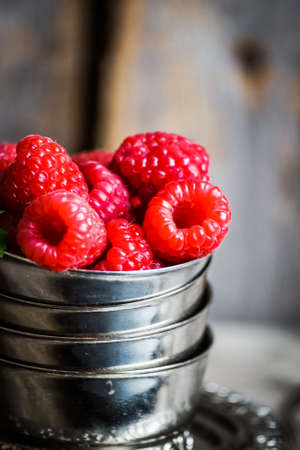 Closeup of fresh raspberriesの写真素材