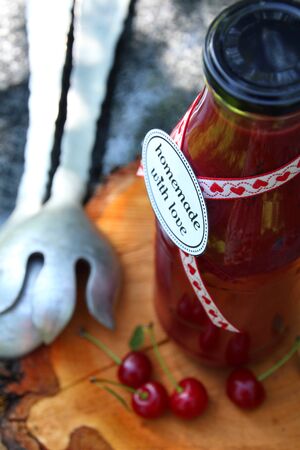 Sour cherry ketchupの写真素材