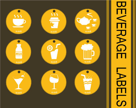 Baverage labelsのイラスト素材