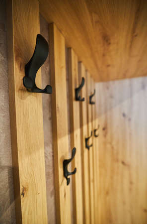 Black hooks for the top. Close up photo.の写真素材