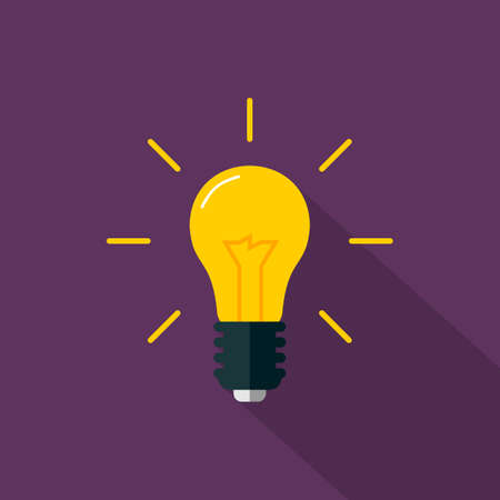 Flat Light bulb Icon on an Aqua Backgroundのイラスト素材