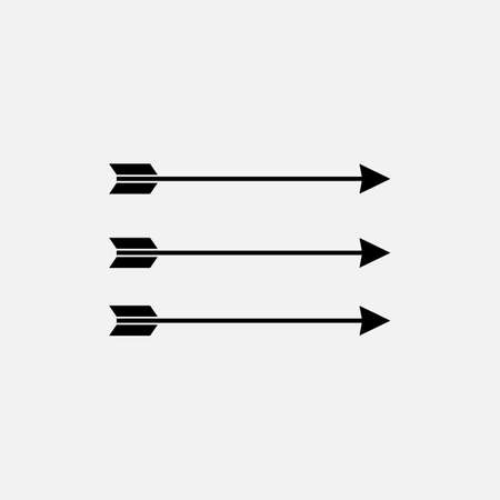 Bow and Arrows Flat Vector Icons. Bow Arrow Weapon Illustration Isolated on White Backgroundのイラスト素材