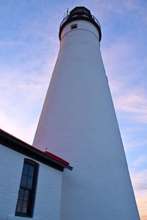 Fort Gratiot Lighthouse reaching for the twilight sky  Lighthouse Park   Port Huron, Michigan の写真素材