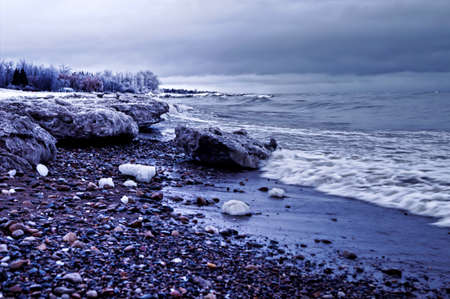 Stormy Skies over Lake Huron の写真素材