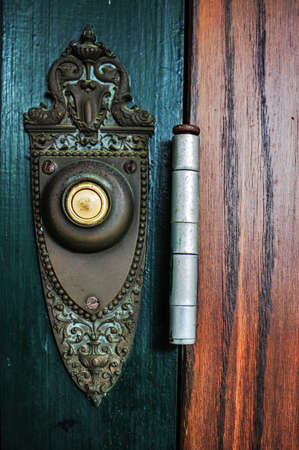 Vintage doorbell in vertical orientation  の写真素材