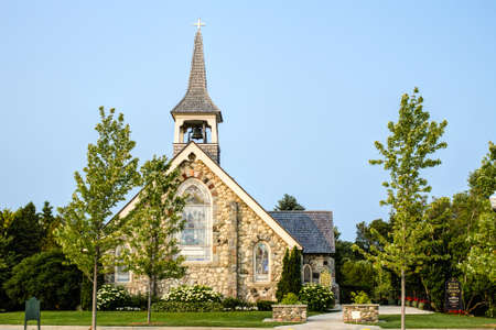 The Little Stone Church located on Mackinaw Island, Michigan の写真素材
