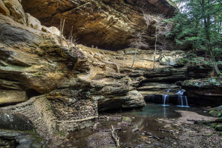 The unique landscape of the Old Mans Cave. Hocking Hills State Park. Logan, Ohio.の写真素材