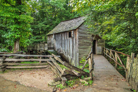 The Old Mill. Historic grist mill on display in the Great Smoky Mountain National Park. Gatlinburg, Tennessee.のeditorial素材