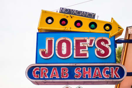 March 1, 2015. Myrtle Beach, South Carolina. Joes Crab Shack serves its signature seafood to hungry South Carolina beachgoers.のeditorial素材