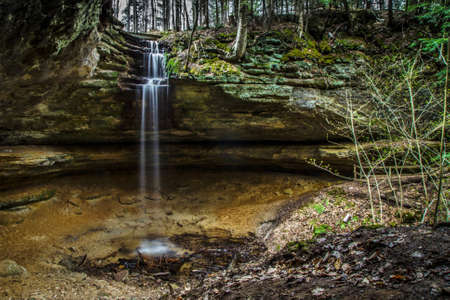 Waterfall Paradise. The Memorial Falls located in Munising Michigan. Munising is the gateway to Pictured Rocks and is home to many waterfalls.の写真素材