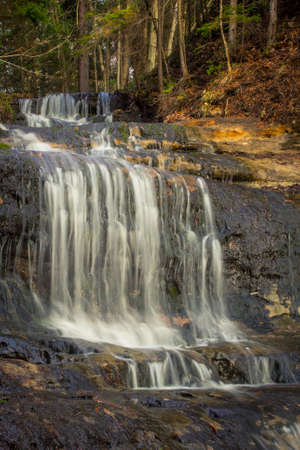 Alger Falls. Beautiful Alger Falls is located along US 28 in Munising Michigan.の写真素材