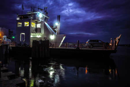Sault Ste Marie, Michigan, USA - August 19, 2015: The Sugar Island II ferry docked in Sault Ste Marie, Michigan. The ferry provides service between the Sault and Sugar Island in the Upper Peninsula.のeditorial素材