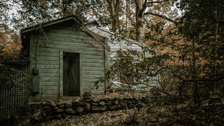 Great Smoky Mountain Historic District. Elkmont histoic district of the national park features abandoned summer homes that have been left to decay since purchased by the federal government. This property is part of the national park and not privately owneの写真素材
