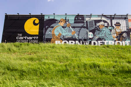 Detroit, Michigan, USA - May 18, 2017: The Carhartt Store in Detroit Michigan. Founded in 1889, the Detroit based company is world renowned for creating durable clothing for America's working class.のeditorial素材