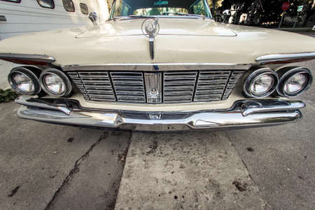 Leland, Michigan, USA - October 1, 2017: Front view of a classic 1960's Dodge Imperial. Manufactured by Chrysler, the Imperial was marketed as a luxury car to compete with the Lincoln and Cadillac.のeditorial素材