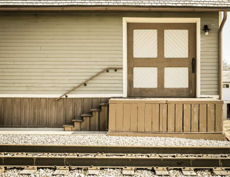 Historic Train Station Platform. Historical train station platform in the American Midwest.