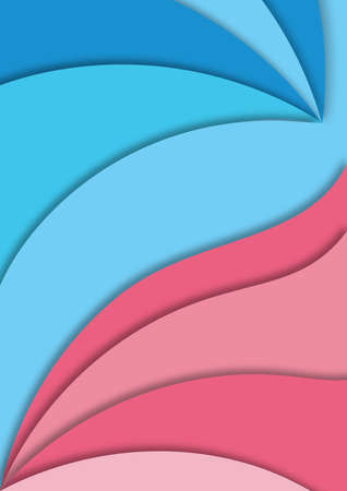 Poster background waves blue red shadow curvesのイラスト素材