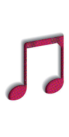 Musical bar single note musicnote carving on white backgroundのイラスト素材