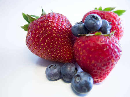 Strawberries and Blueberriesの写真素材