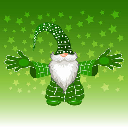 Santa claus Art work in greenのイラスト素材
