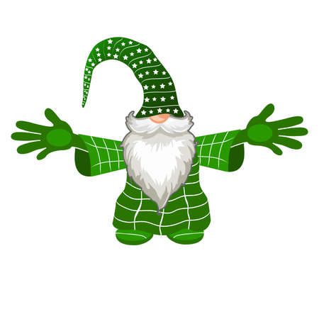 Santa Claus Art work in green colorの写真素材