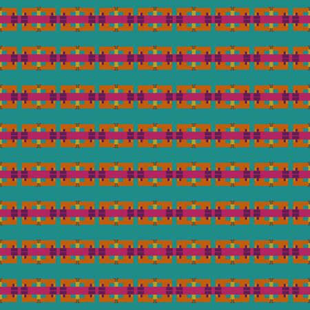 dark cyan, coffee and old mauve repeating geometric shapes. can be used for tablecloth fashion design, textiles, wallpaper or as texture.の写真素材