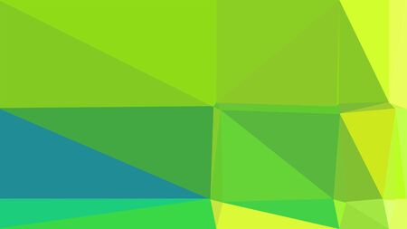 yellow green, teal blue and lime green colored contemporary art. simple geometric shape background for poster, banner, wallpaper or texture.の写真素材