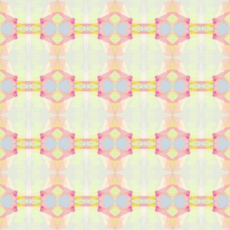 seamless geometric pattern with antique white, khaki and hot pink colors. repeating background illustration can be used for wallpaper, cards or textile fashion design.の写真素材