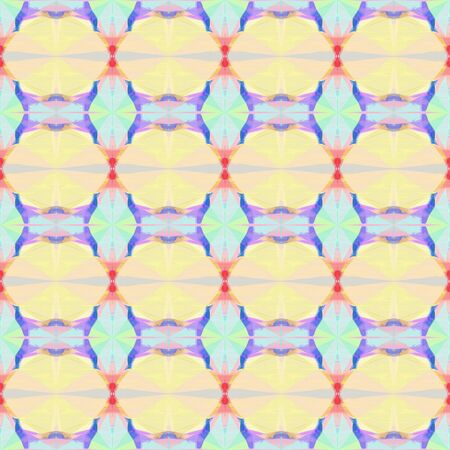 seamless geometric pattern with wheat, royal blue and medium orchid colors. repeating background illustration can be used for wallpaper, creative backgrounds or textile fashion design.の写真素材