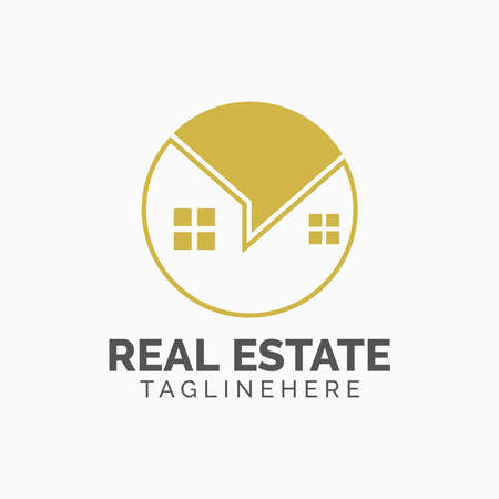 Real Estate Logo Design. Creative abstract real estate icon logo and business template.のイラスト素材