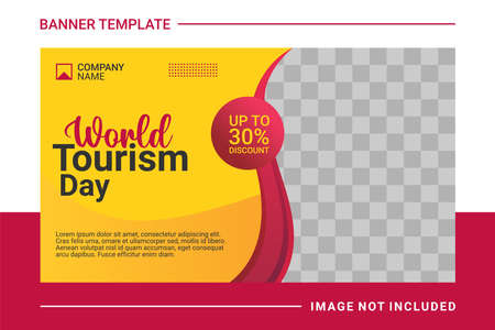 world tourism day web banner templateのイラスト素材