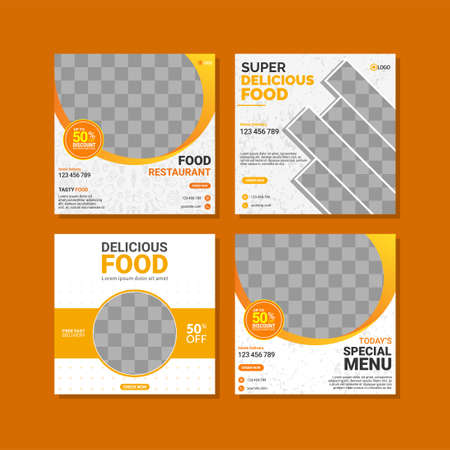 culinary social media post templateのイラスト素材