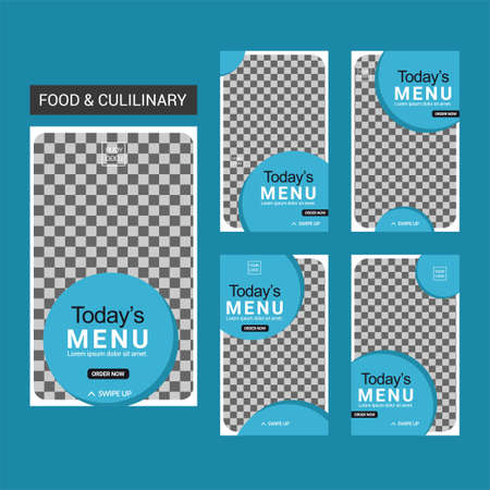 culinary social media post templateのイラスト素材