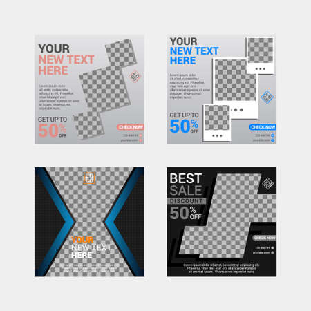 Fashion social media post templateのイラスト素材