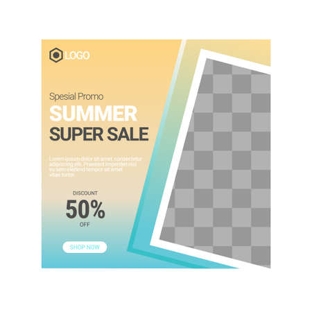 Set of Editable square banner template design for Fashion post on social mediaのイラスト素材