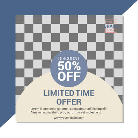 Set of Editable square banner template design for Fashion post on social mediaのイラスト素材