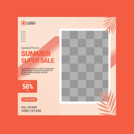 Set of Editable square banner template design for Fashion post on social mediaのイラスト素材