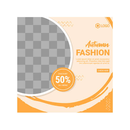 Set of Editable square banner template design for Fashion post on social mediaのイラスト素材