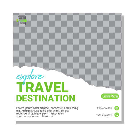 Travel instagram post collection templateのイラスト素材