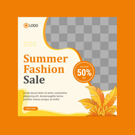 summer sale social media post templateのイラスト素材