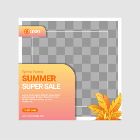 summer sale social media post templateのイラスト素材