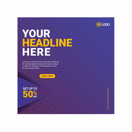 Set of Editable square banner template design for Fashion post on social mediaのイラスト素材