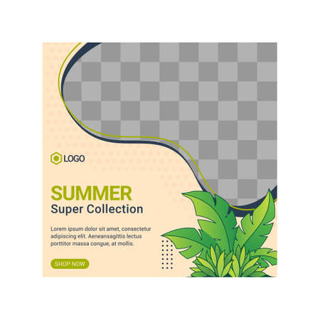 summer sale social media post templateのイラスト素材