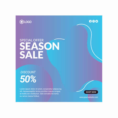 Fashion model social media posts templateのイラスト素材