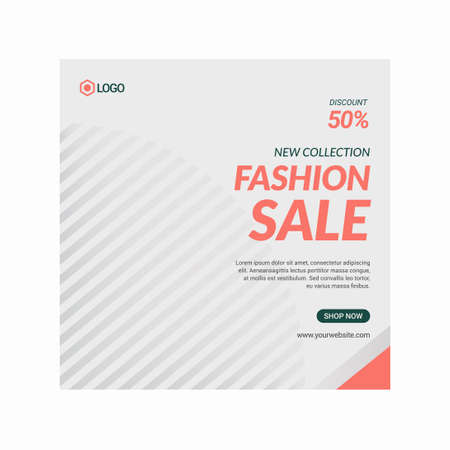 Fashion model social media posts templateのイラスト素材