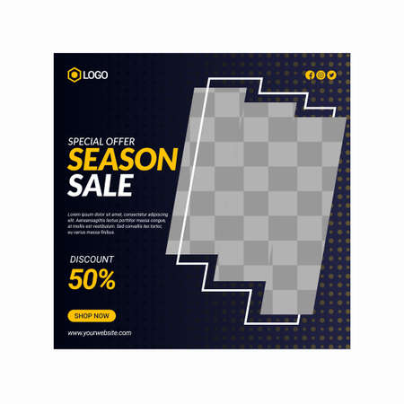 Fashion model social media posts templateのイラスト素材