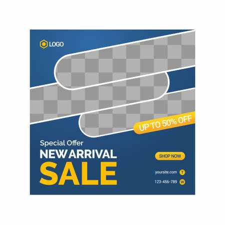 Fashion model social media posts templateのイラスト素材