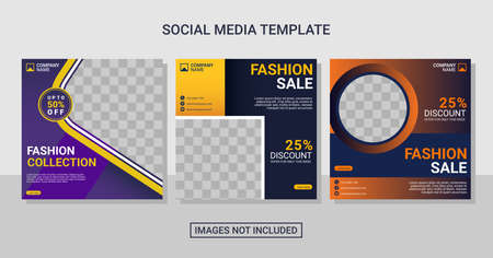 Fashion post template setのイラスト素材