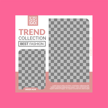 Fashion minimalist social media post template collectionのイラスト素材