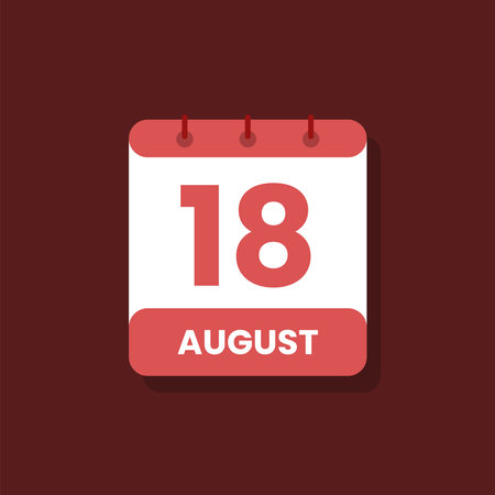 Calendar date month icon flat august vectorのイラスト素材